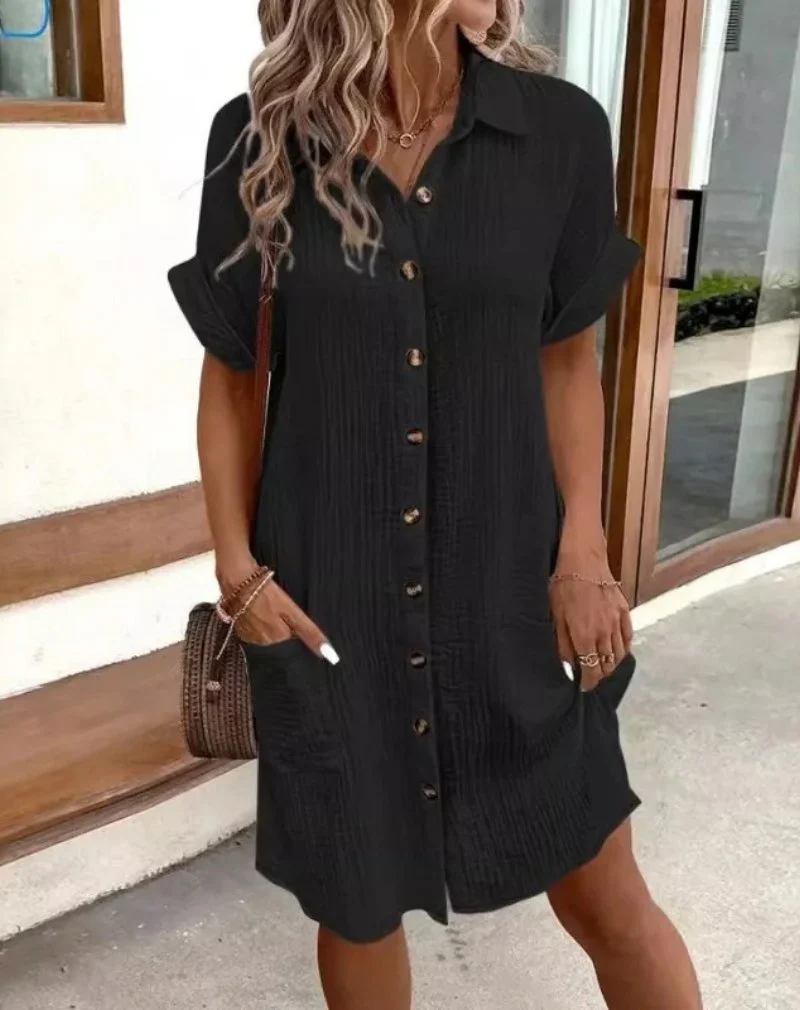 Pauline | Elegantes Kleid aus Baumwollgaze für den Sommer