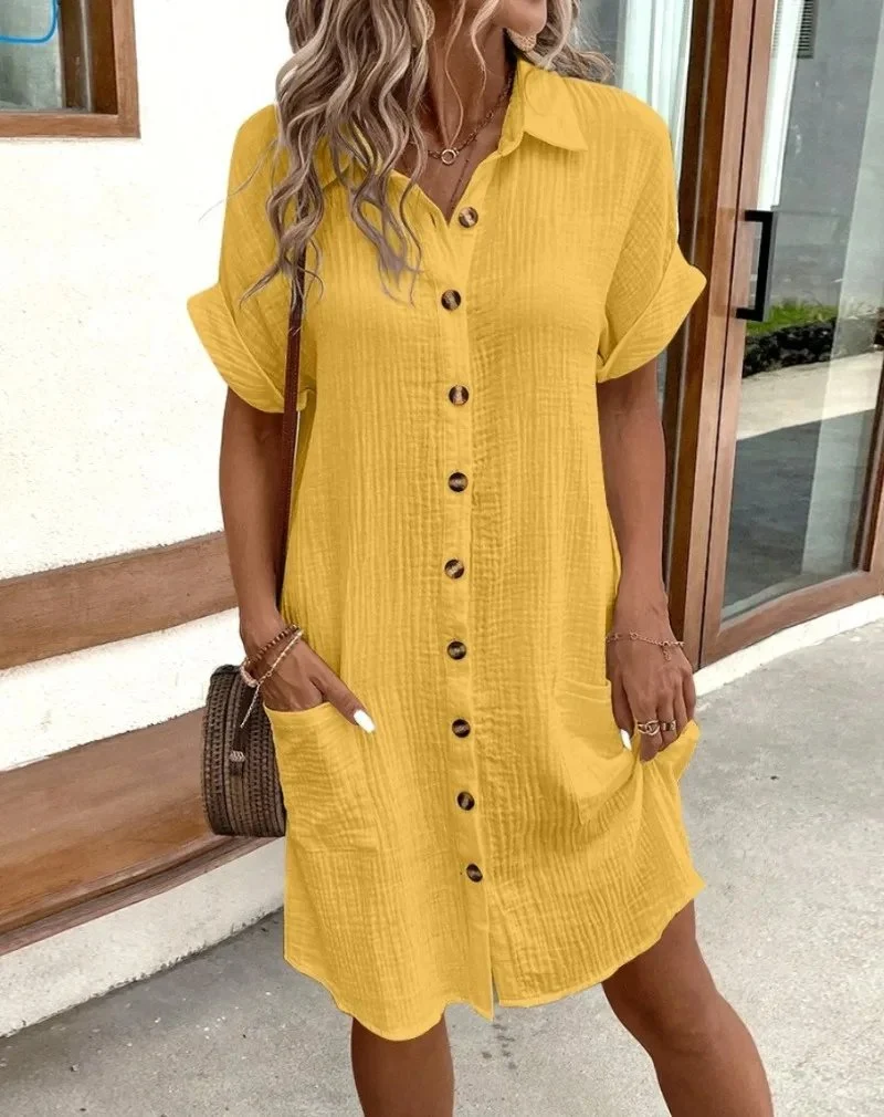 Pauline | Elegantes Kleid aus Baumwollgaze für den Sommer