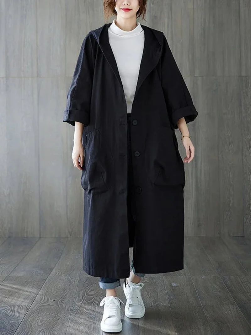 Isabella | Damen Eleganter Wasserdichter Trenchcoat mit Kapuze