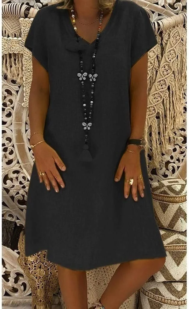 Laura | Damen Elegantes Minikleid aus Leinen