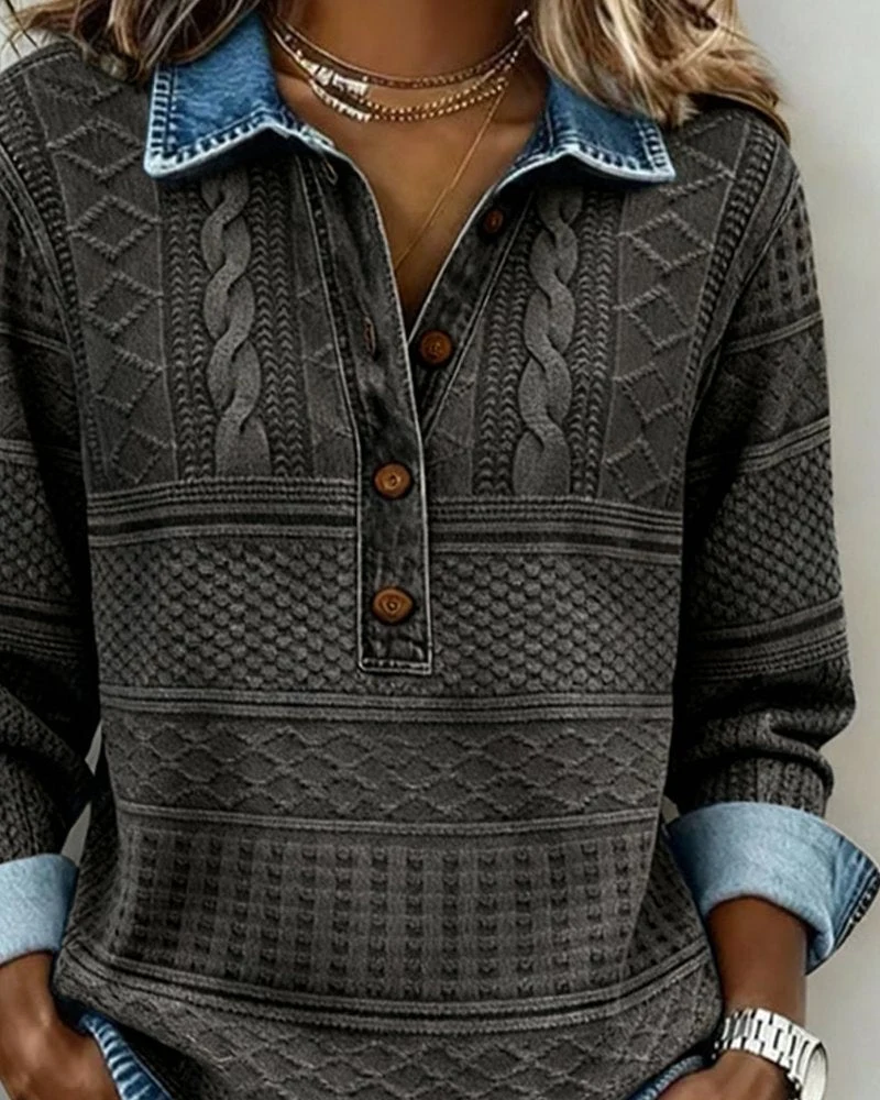 Nele | Damen Strukturierter Strick-Pullover für Alltag und Büro