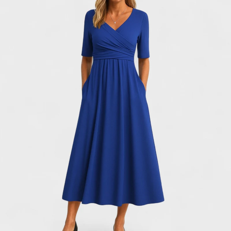 Antonia | Elegantes Wickelmidikleid für den Alltag