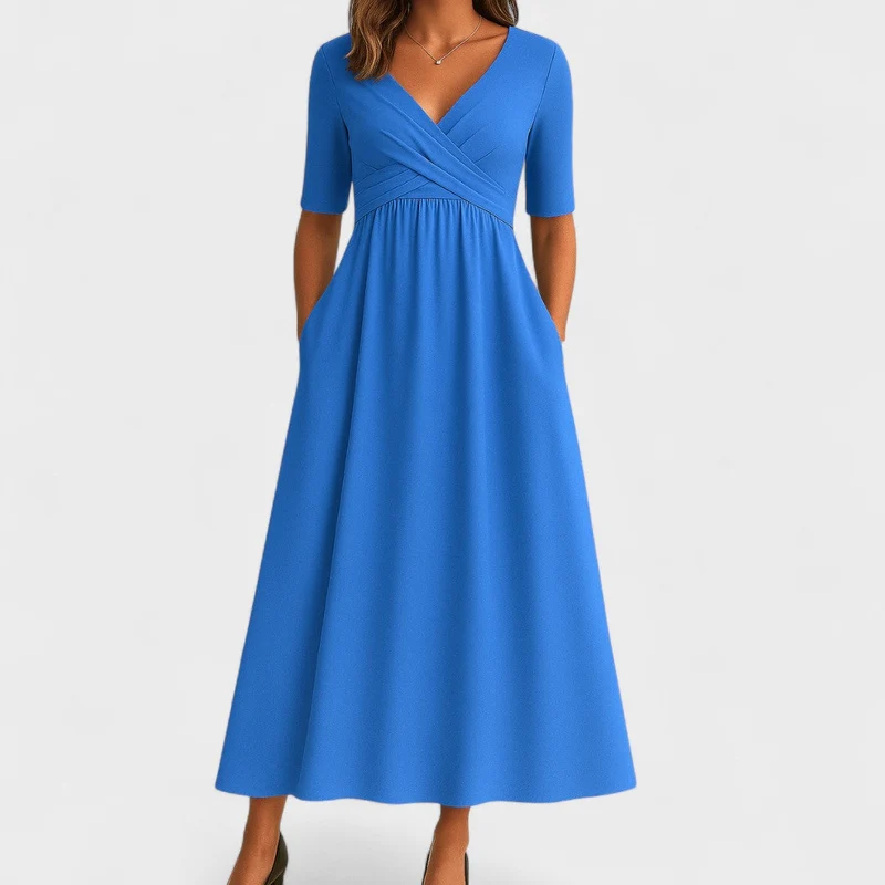 Antonia | Elegantes Wickelmidikleid für den Alltag