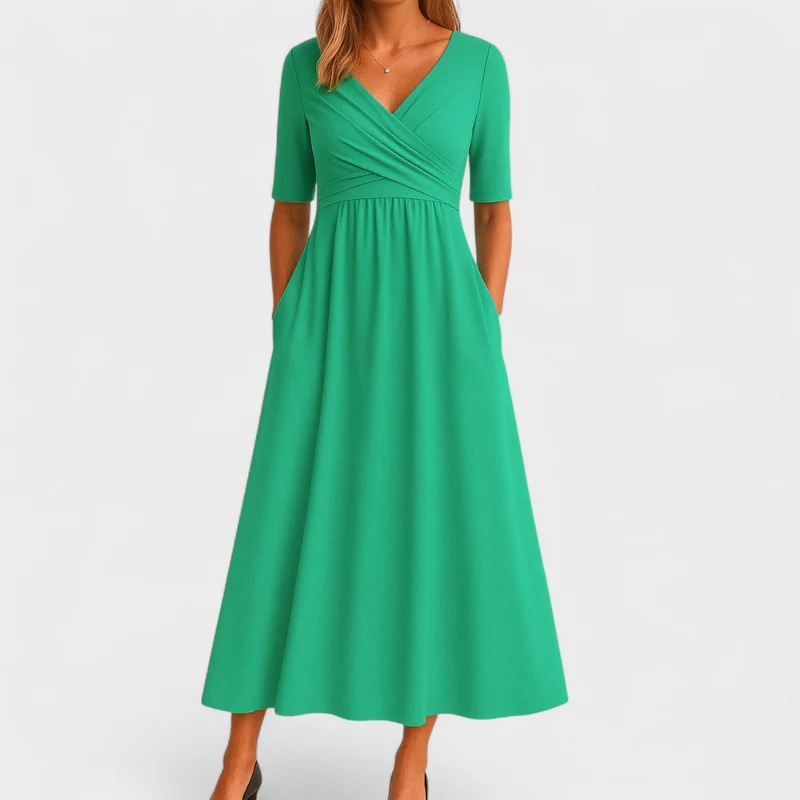 Antonia | Elegantes Wickelmidikleid für den Alltag
