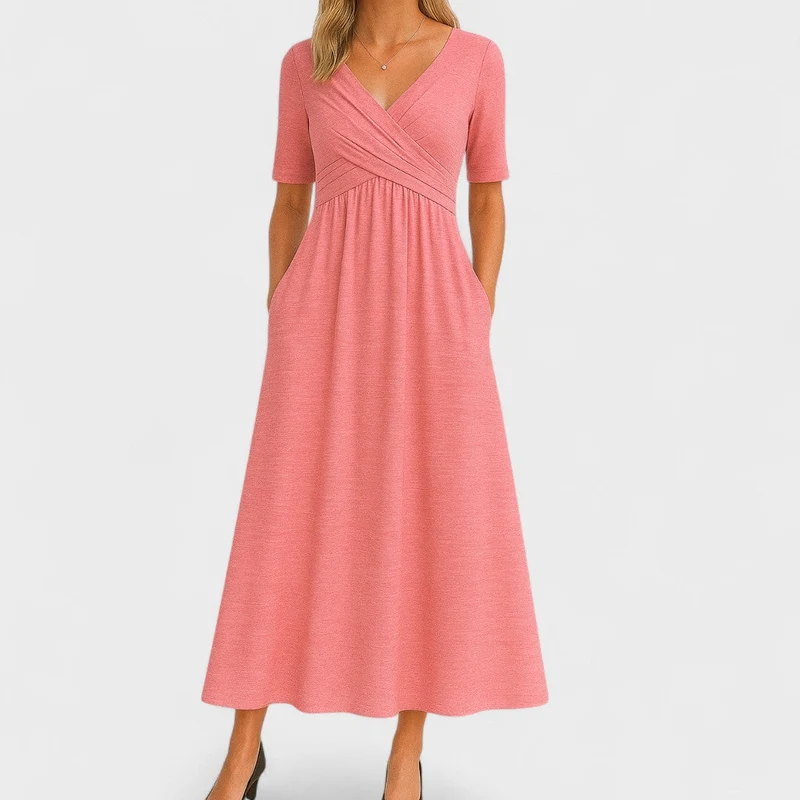 Antonia | Elegantes Wickelmidikleid für den Alltag