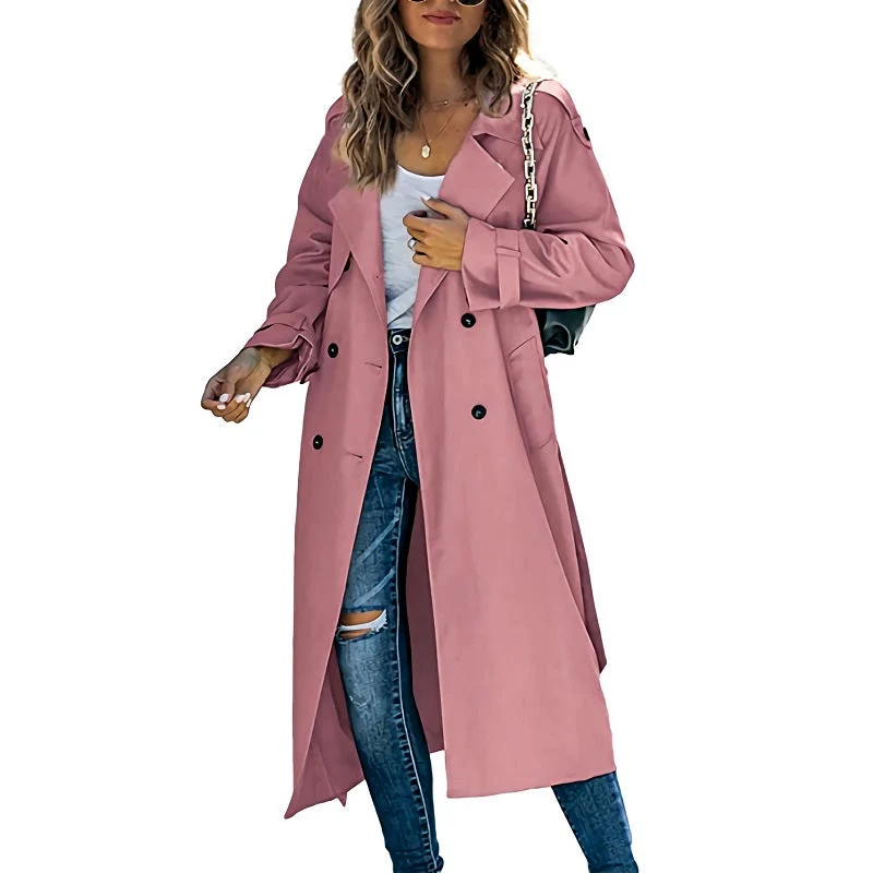 Sophie | Damen Eleganter Zeitloser Langer Trenchcoat