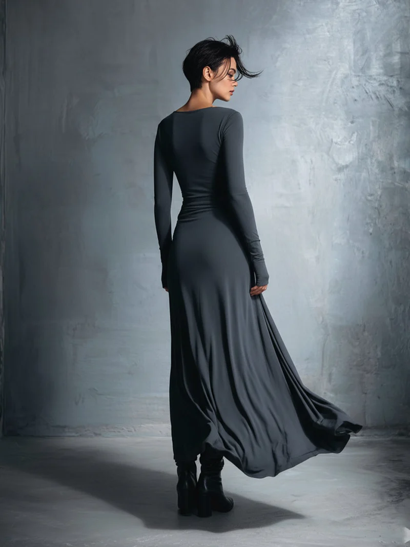 Theresa | Damen Wickel Maxikleid für Herbst Hochzeitsgäste