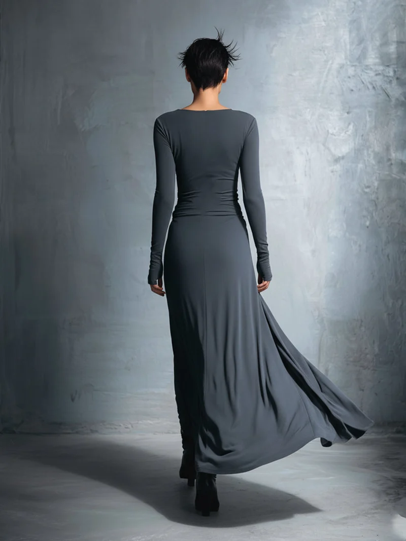 Theresa | Damen Wickel Maxikleid für Herbst Hochzeitsgäste