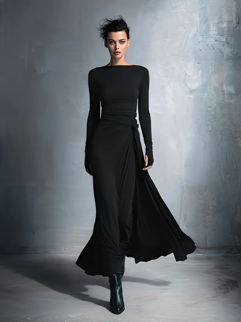 Theresa | Damen Wickel Maxikleid für Herbst Hochzeitsgäste