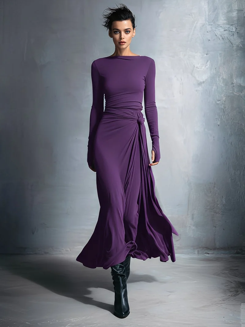Theresa | Damen Wickel Maxikleid für Herbst Hochzeitsgäste