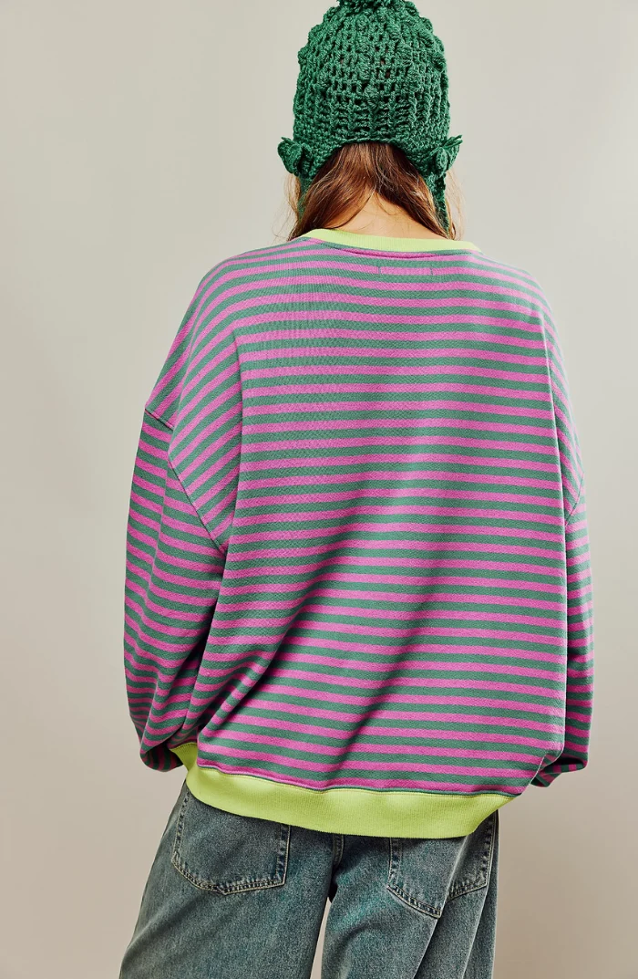 Isabella | Damen Lockerer Streifenpullover für den Frühling