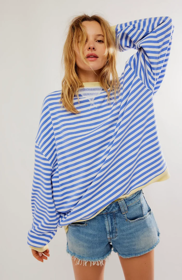 Isabella | Damen Lockerer Streifenpullover für den Frühling