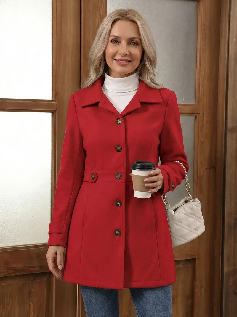 Lena | Eleganter Klassischer Wollmisch-Trenchcoat für Damen