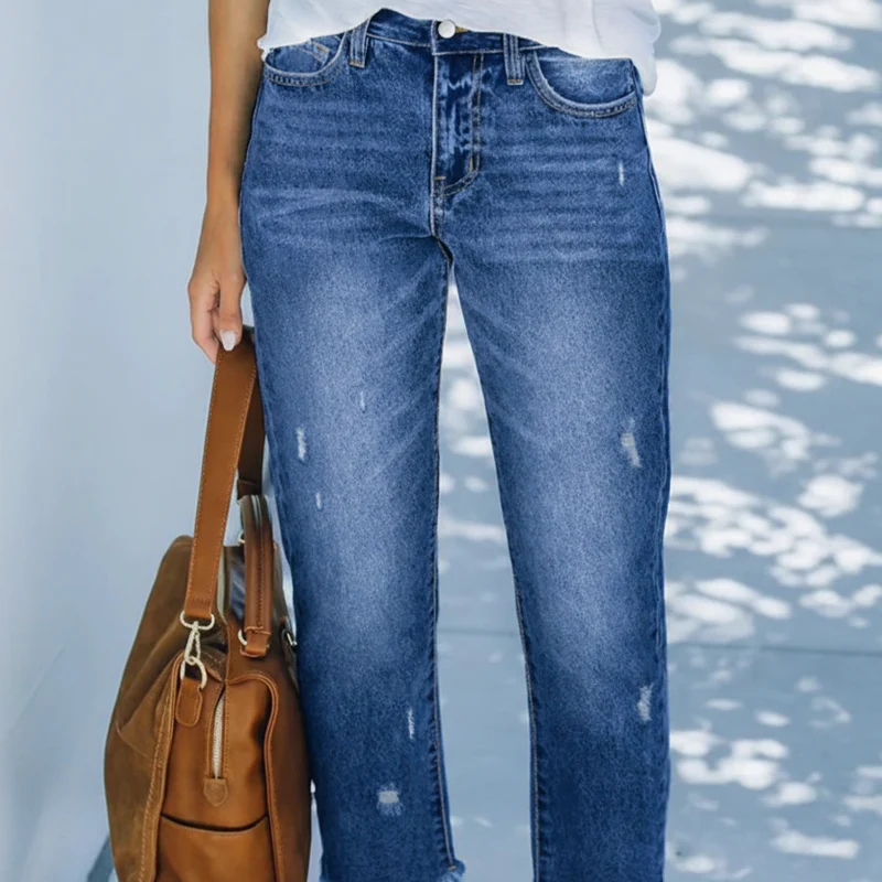 Ida | Klassische Damen kurze Jeans Straight-Cut
