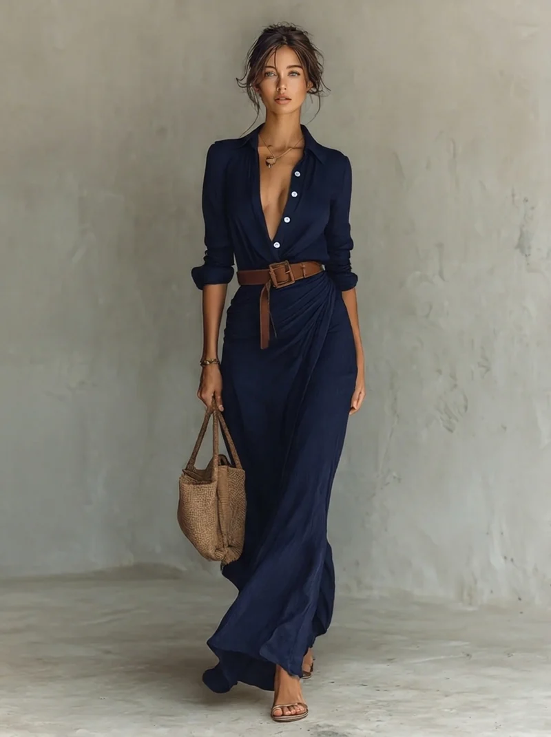 Elisa | Damen Elegantes Abendkleid in Maxilänge mit Spitze