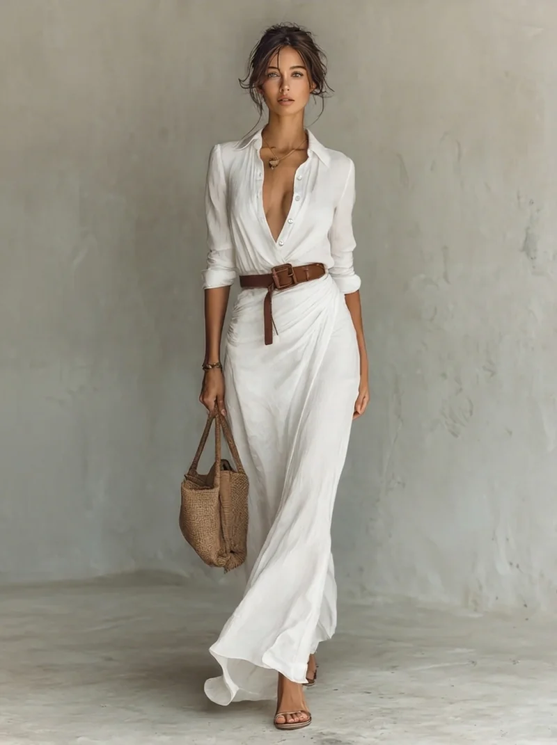 Elisa | Damen Elegantes Abendkleid in Maxilänge mit Spitze