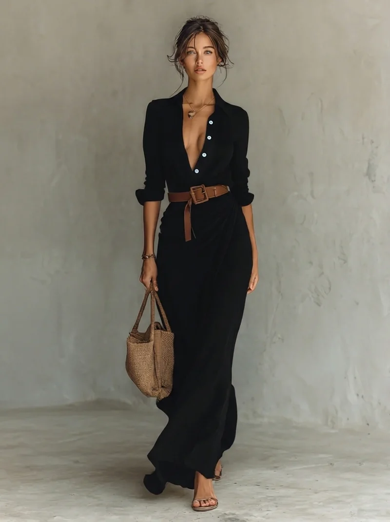 Elisa | Damen Elegantes Abendkleid in Maxilänge mit Spitze