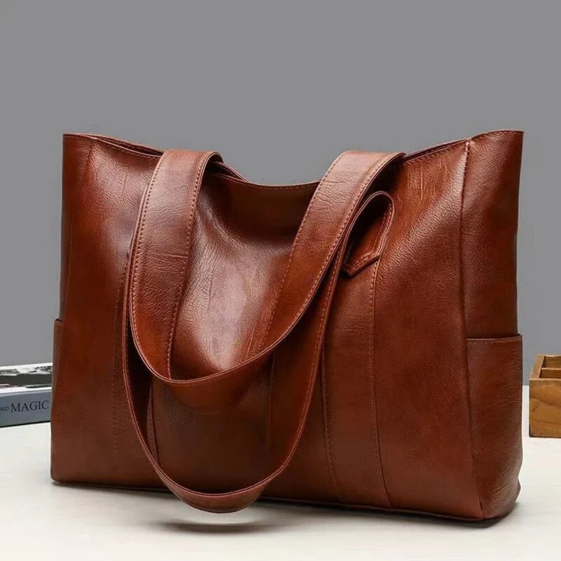 Sophie | Damen Vintage Lederschultertasche mit großer Kapazität