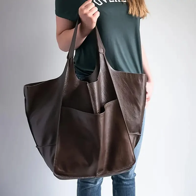 Isabella | Damen Geräumige Vegane Ledertasche mit Magnetverschluss