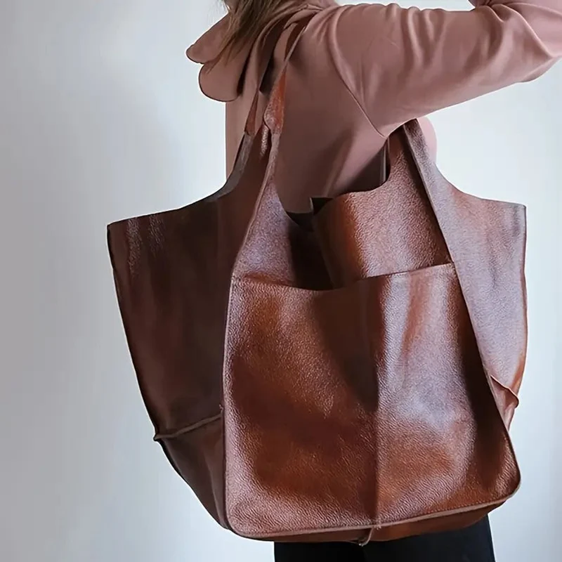 Isabella | Damen Geräumige Vegane Ledertasche mit Magnetverschluss