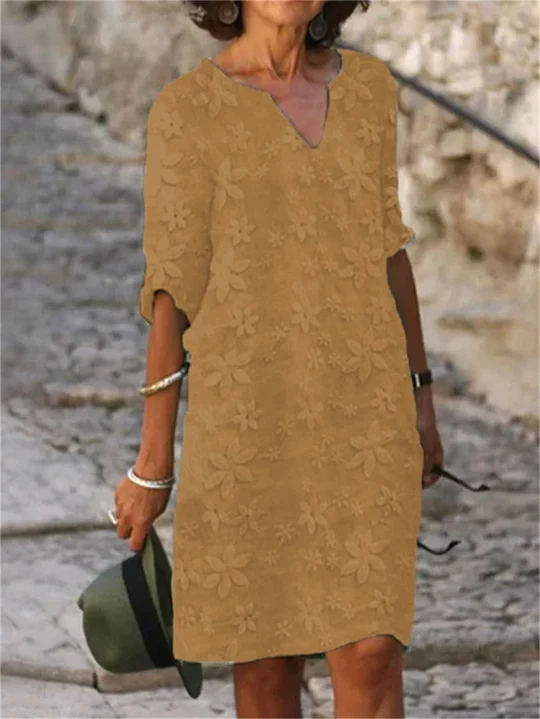 Katharina | Damen Elegantes Sommerkleid mit Blumendruck