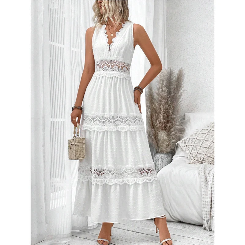 Carla | Damen Elegantes Spitzen-Midikleid