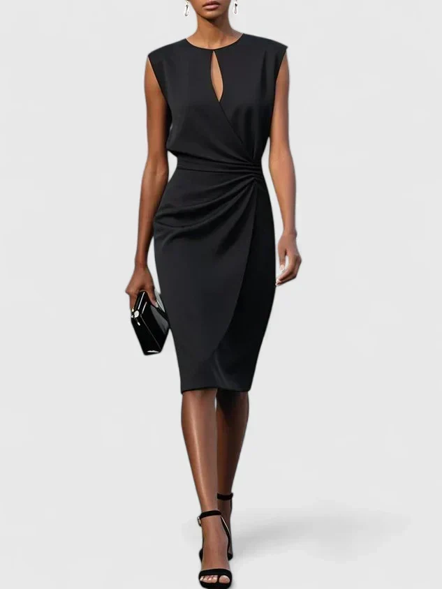 Elena | Elegantes Damen-Midikleid mit Wickelrock für Hochzeitsgäste