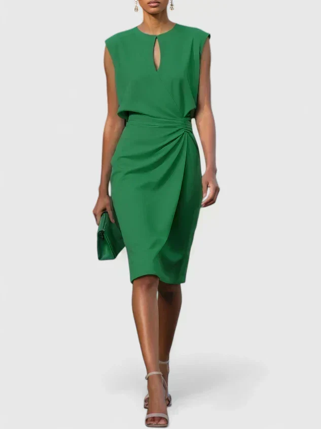 Elena | Elegantes Damen-Midikleid mit Wickelrock für Hochzeitsgäste