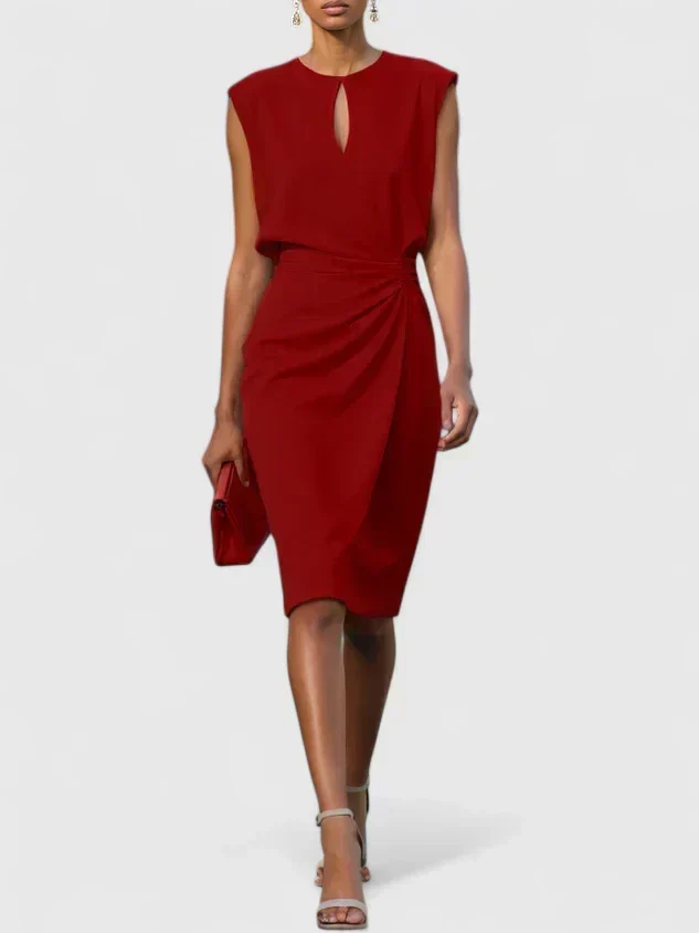 Elena | Elegantes Damen-Midikleid mit Wickelrock für Hochzeitsgäste
