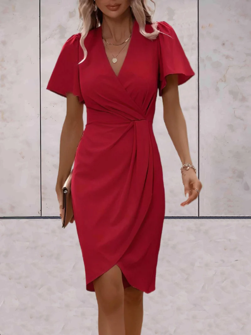 Matilda | Damen Elegantes Wickelkleid für Hochzeitsgäste