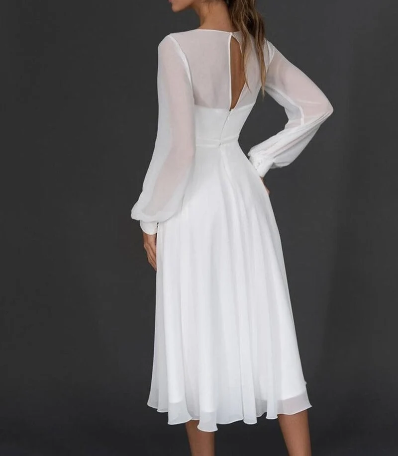 Helena | Damen Chiffon Midikleid für Hochzeitsgäste