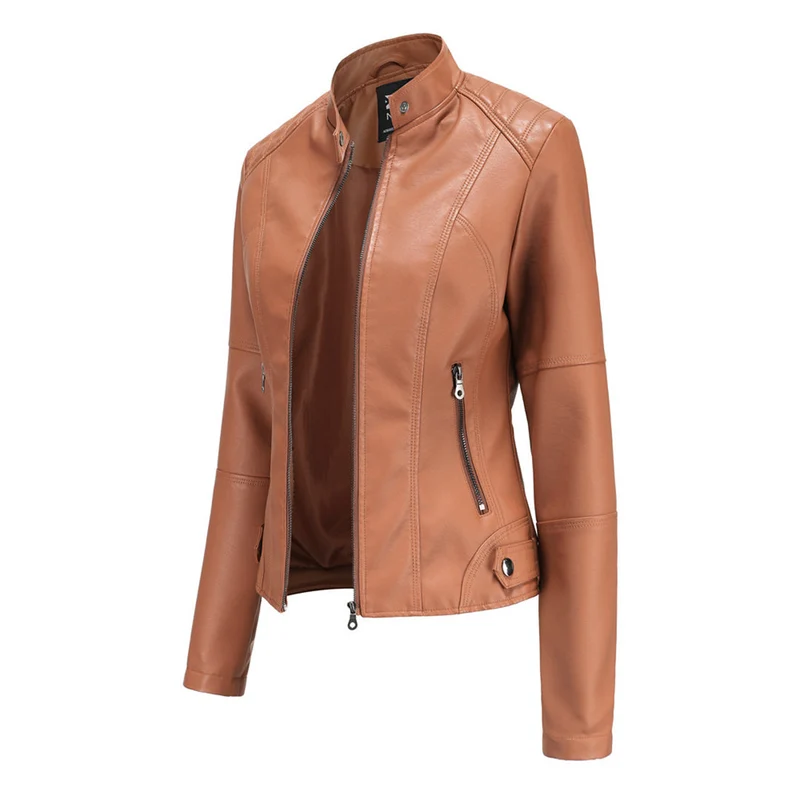 Paula | Damen Elegante Kunstleder Bikerjacke