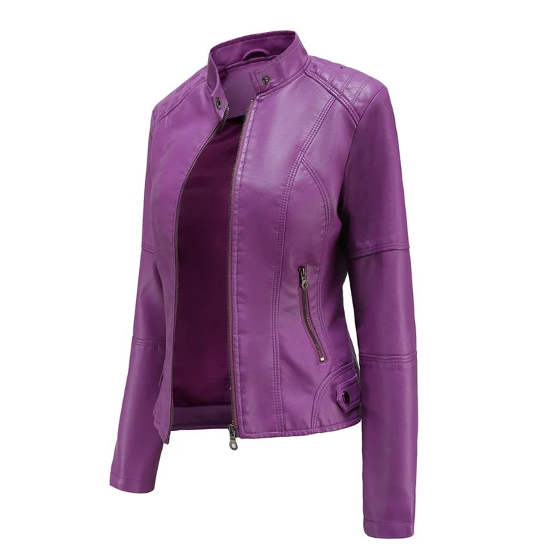 Paula | Damen Elegante Kunstleder Bikerjacke