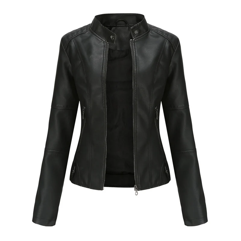Paula | Damen Elegante Kunstleder Bikerjacke