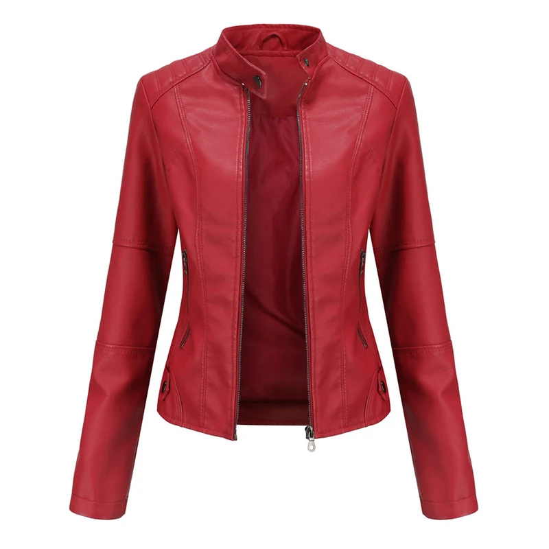 Paula | Damen Elegante Kunstleder Bikerjacke