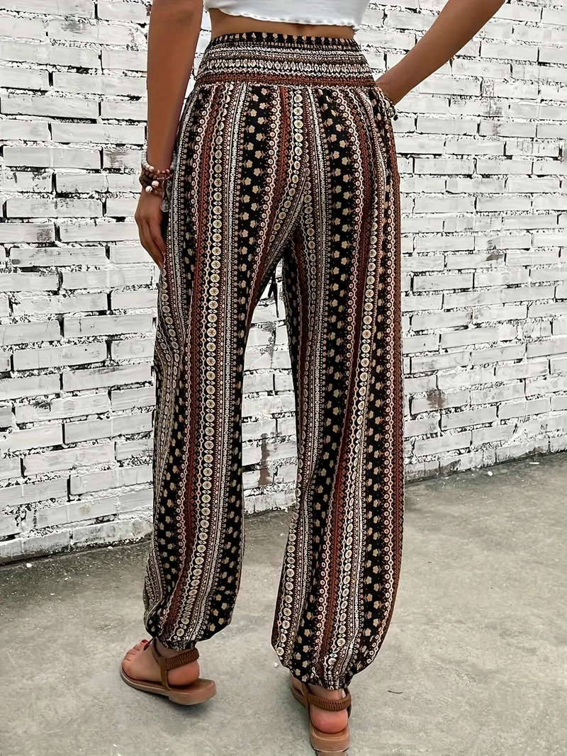 Melina | Damen Luftige Gemusterte Boho-Hosen