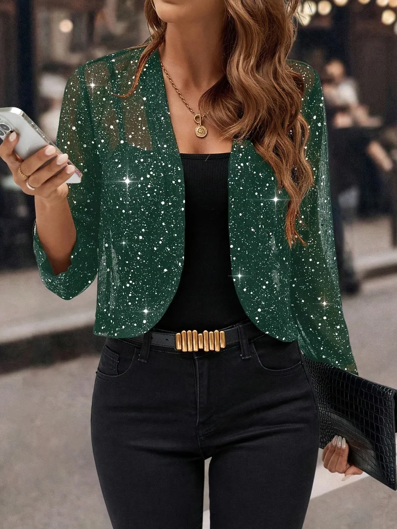 Matilda | Damen Glitzernde Cardigan-Jacke
