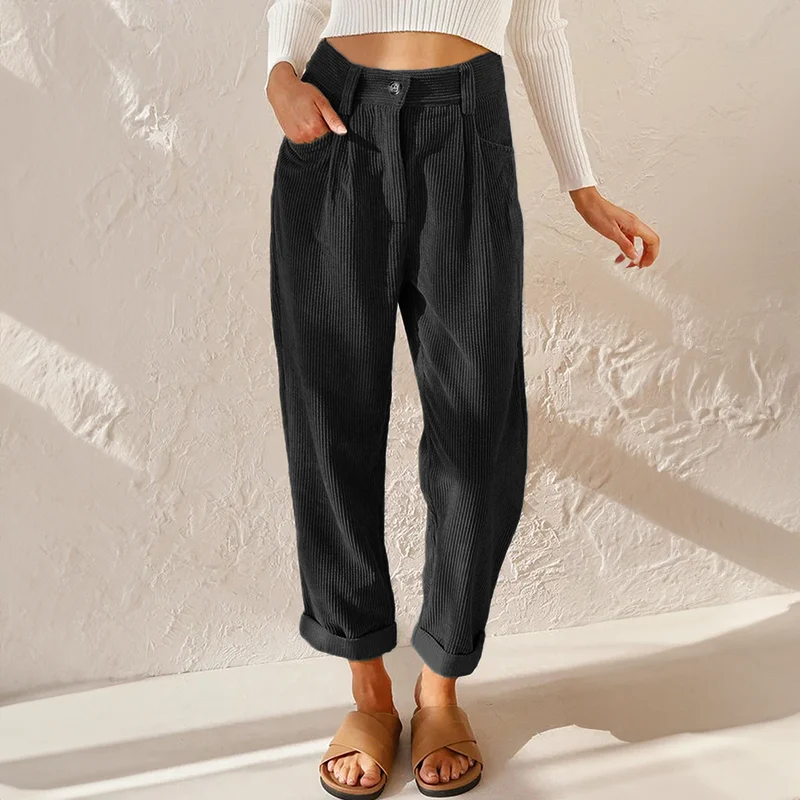 Mia | Damen Hochbund Rippenhosen