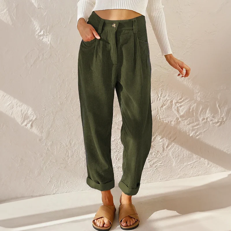 Mia | Damen Hochbund Rippenhosen