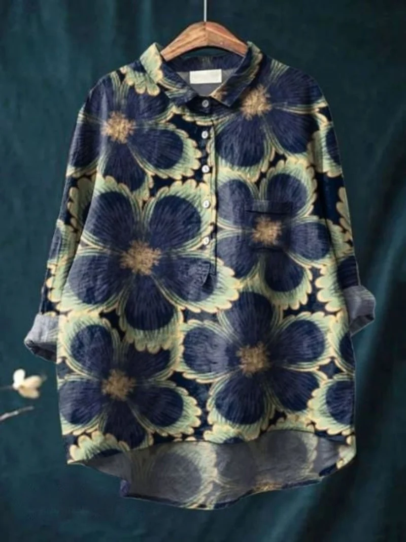 Nele | Elegante Vintage-Bluse mit Blumenmuster