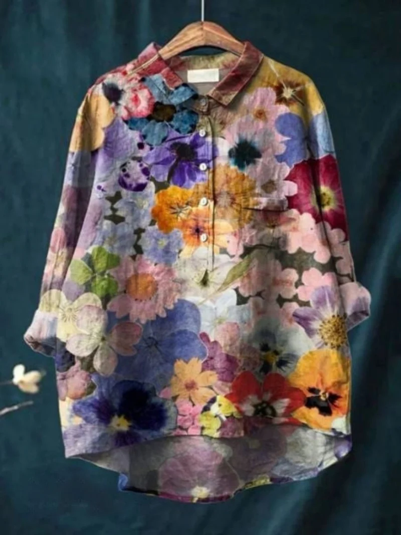 Nele | Elegante Vintage-Bluse mit Blumenmuster