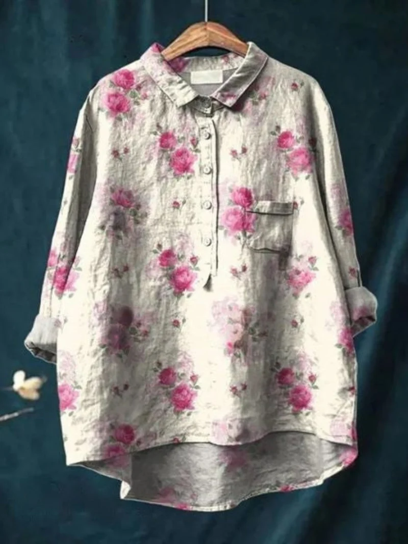 Nele | Elegante Vintage-Bluse mit Blumenmuster