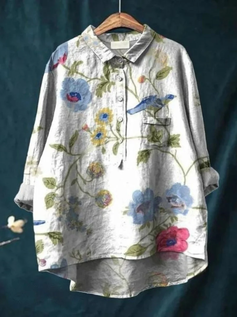 Nele | Elegante Vintage-Bluse mit Blumenmuster