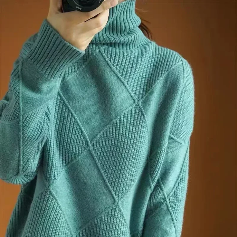Lea | Damen Casual Gestrickt Pullover mit Kragen