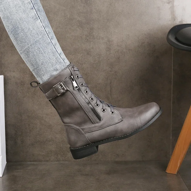 Katharina | Damen Schnürverschluss Leder Stiefel