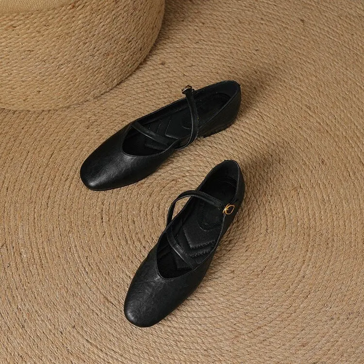 Helga | Damen Klassiker Leder Ballerinas