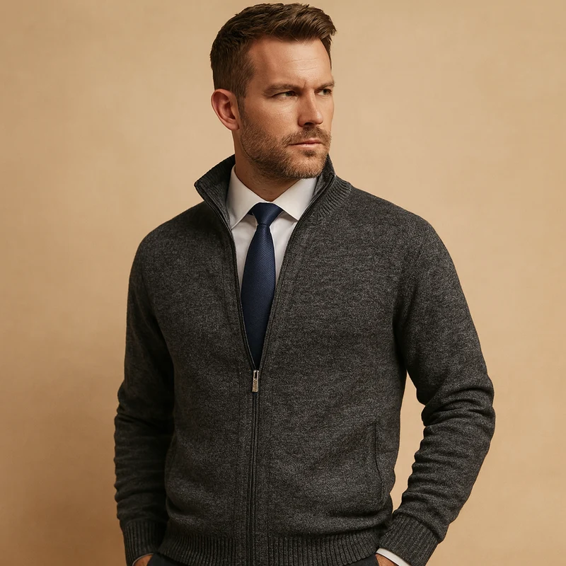 Frank | Herren Strick Reissverschluss Pullover