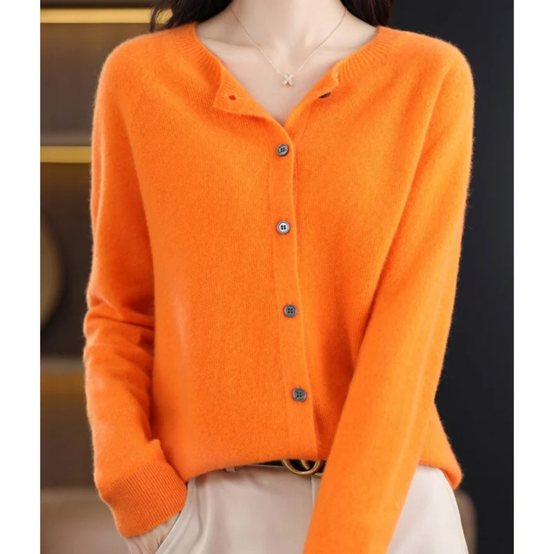 Miriam | Damen Bequem Woll Strickjacke