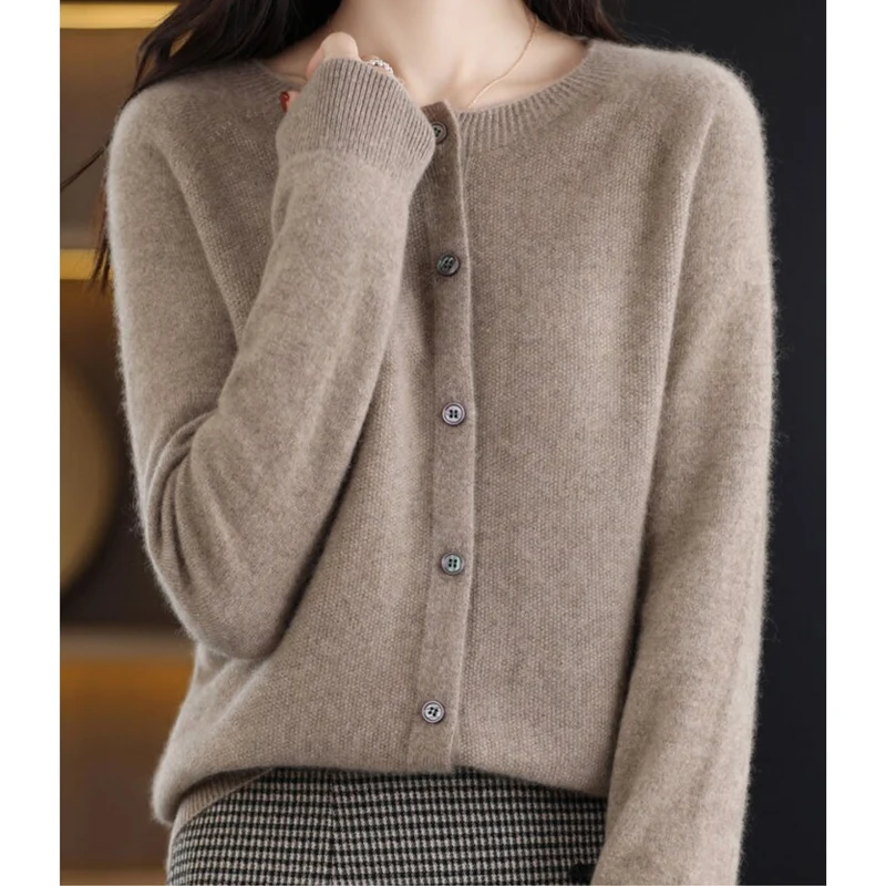 Miriam | Damen Bequem Woll Strickjacke