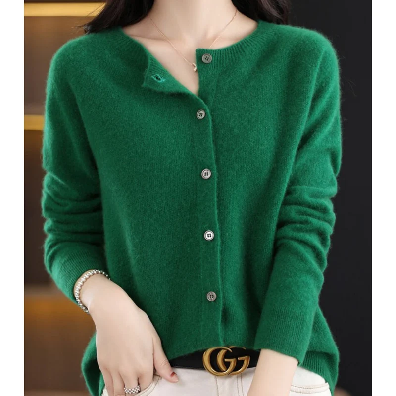 Miriam | Damen Bequem Woll Strickjacke